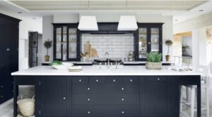 black and white kitchen cabinets