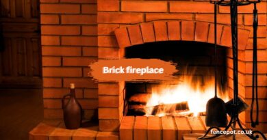 brick fireplace