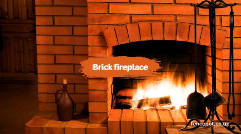 brick fireplace