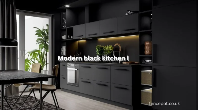 Modern black kitchen l