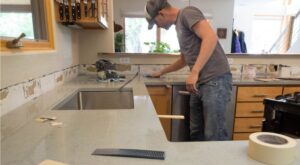 white quartz countertops office